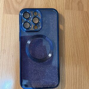 iphone 14 pro max Blue Glitter Phone Case